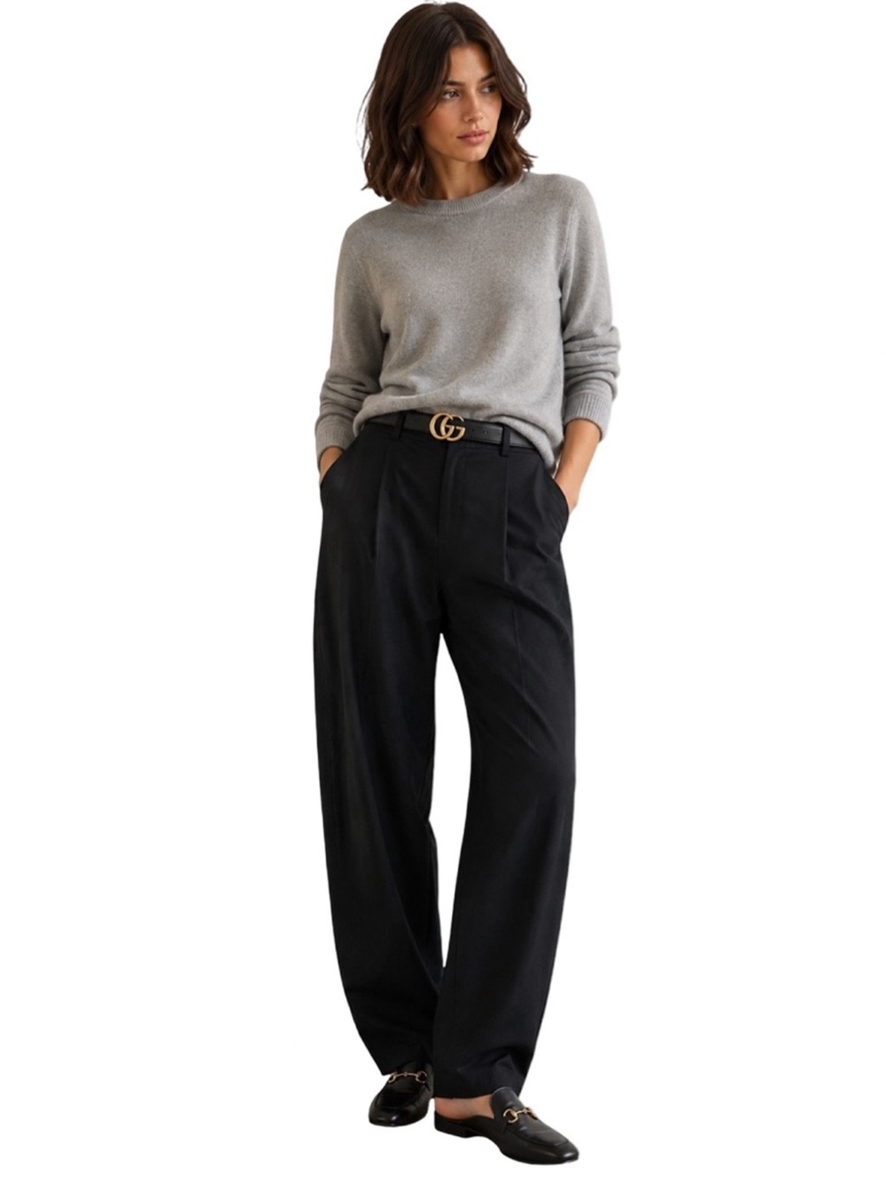 Madewell Barrel Leg Trouser Pants Size 6 Black High Waist Capsule Wardrobe Linen